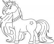 Coloriage licorne princesse elegant