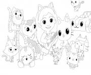 Coloriage gabby chat et les chats pandy et autres