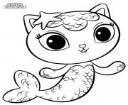 Coloriage Chat Sirene MerCat Gabby Chat