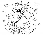 Coloriage chat licorne maternelle etoiles