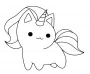 Coloriage chat licorne simple facile