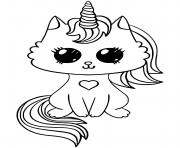 Coloriage bebe chat licorne kawaii