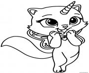 Coloriage chat licorne surpris