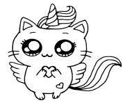 Coloriage chat licorne trop mignon