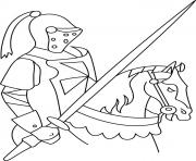 Coloriage chevalier fantastique sur son cheval