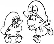 Coloriage bebe luigi avec mario