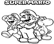 Coloriage equipe de tonerre mario luigi yoshi