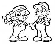 Coloriage luigi et mario les supers plombiers