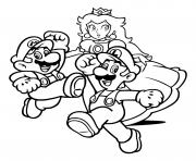 Coloriage luigi mario princesse le trio du film super mario bros 2023