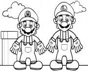 Coloriage mario and luigi