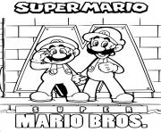 Coloriage super mario bros avec luigi