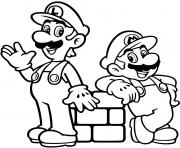 Coloriage mario et luigi vous salut