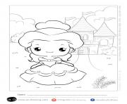 Coloriage princesse disney belle kawaii