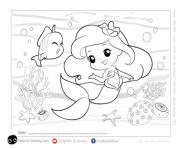 Coloriage princesse disney ariel kawaii