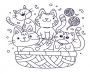 Coloriage chat chaton kawaii