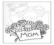 Coloriage fleurs mom fete des meres