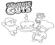 Coloriage stumble guys anniversaire