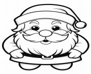 Coloriage pere noel kawaii facile maternelle 2023