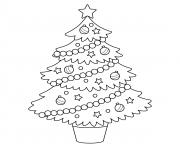 Coloriage arbre festif ornements noel