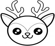 Coloriage cerf kawaii