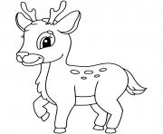 Coloriage cerf mignon facile