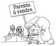 Coloriage adele mortelle avec une affiche parents a vendre