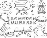 Coloriage ramadan moubarak facile pour enfants