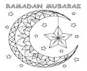 Coloriage ramadan mubarak lanterne lune