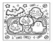 Coloriage plateau biscuits halloween