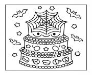 Coloriage gateau toile araignee halloween effrayante