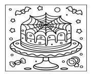 Coloriage support gateau toile araignee halloween